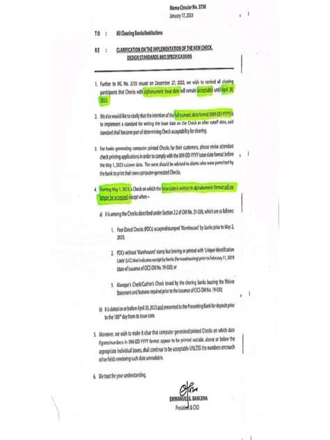 philippine clearing house corporation memo circular 3436